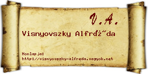 Visnyovszky Alfréda névjegykártya